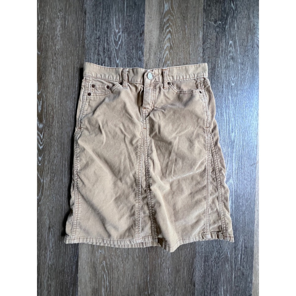 Gap Corduroy Mini Skirt Women Size 2‎ Tan Beige Excellent Casual 5-Pocket Ribbed